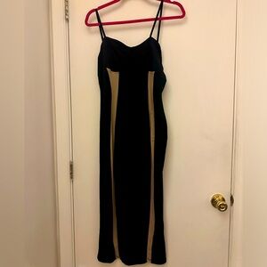 Black tan bodycon dress